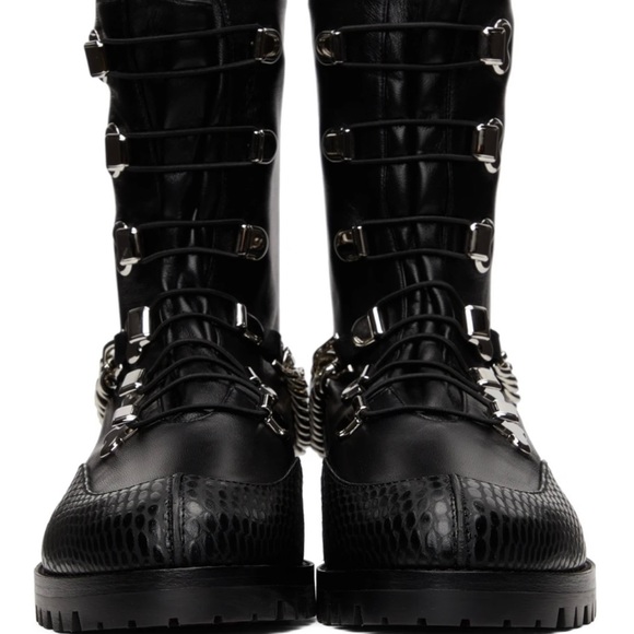 SOLD! Christian Louboutin Horse Guarda Black Ankle Boots w/Chain 39 IT - Picture 9 of 16